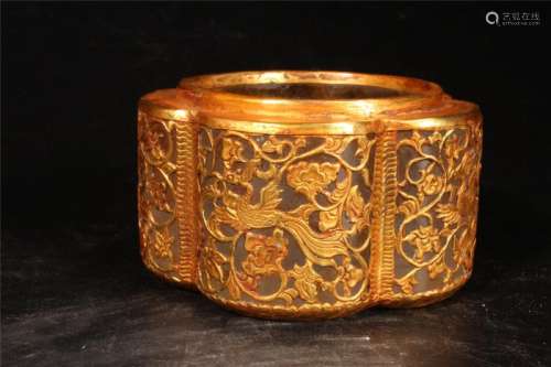 Chinese Gilt Bronze Box with Cover
