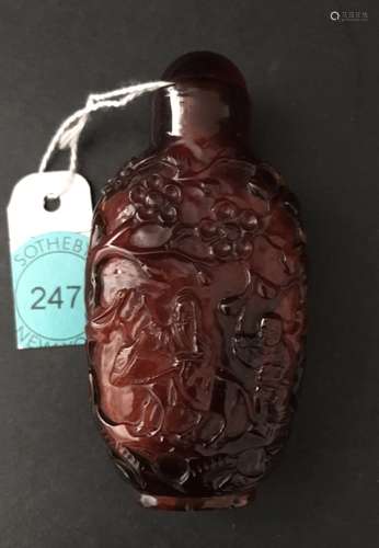 Chinese Qing Amber Snuff Bottle