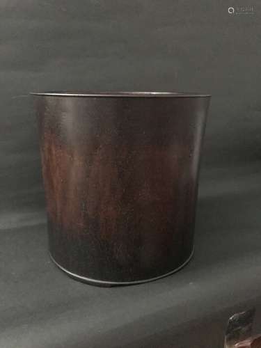 Large Chinese Zitan Wood Brushpot