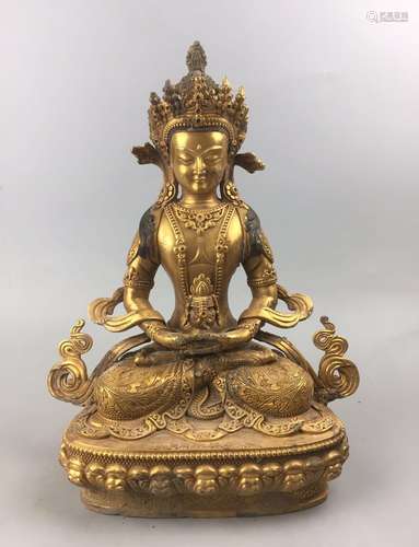 Yongle Mark, Chinese Gilt Bronze Buddha