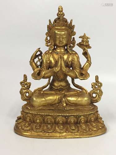 Chinese Gilt Bronze Buddha