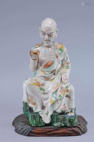 Porcelain figure of a Rakan. Japan. Meiji period. (1868-1912). Kutani ware. 12
