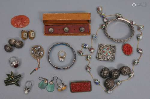 Lot of assorted South East Asian jewelry. Approximately twenty pieces, mostly silver.
