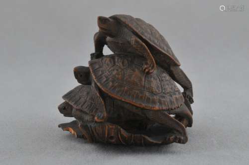 Carved wooden Netsuke. Japan. 19th century. Sturdy of