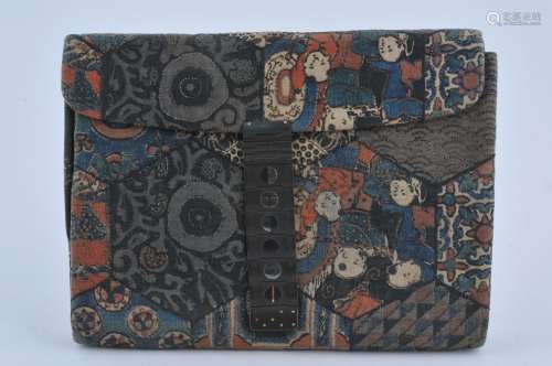 Pouch. Japan. Meiji period. (1868-1912). Printed cloth