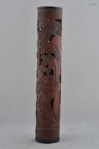 Carved bamboo perfumer. China. 18th century. 4 women in