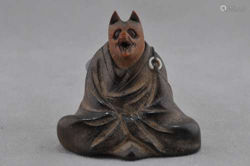 Wooden Netsuke. Japan. 19th century. Carving of a fox