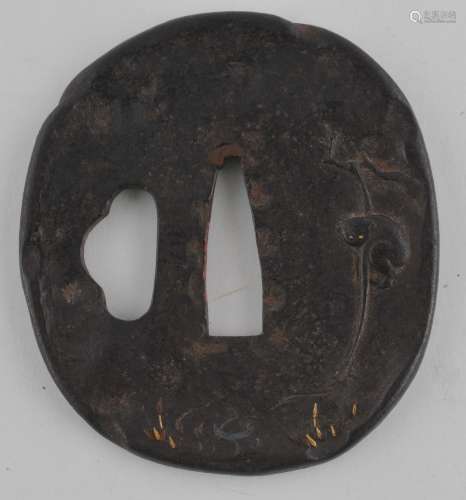 Handguard. Japan. 18th century. Iron with decoration of