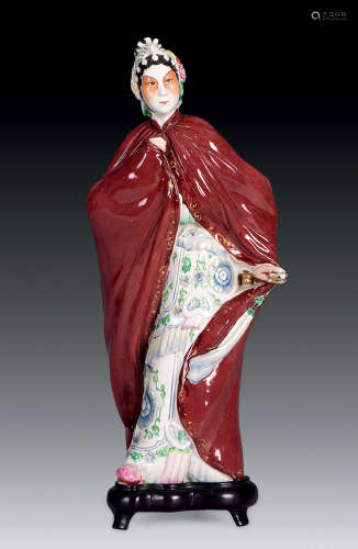 六十年代  潮州京劇梅蘭芳雕瓷