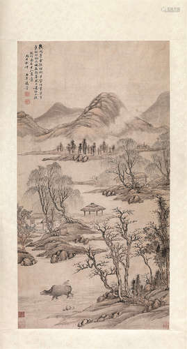 杨晋（清） 山水 轴 纸本