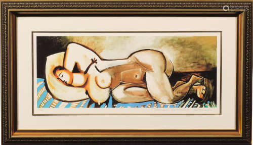 毕加索 裸女 框 纸本