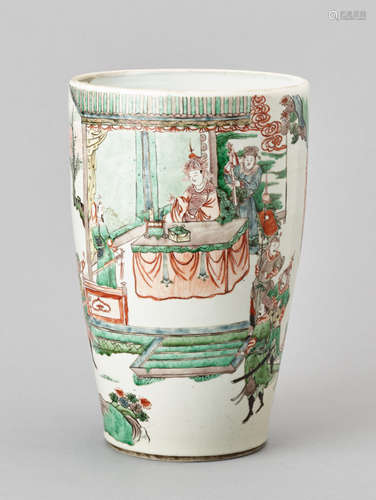 A FAMILLE VERTE ‘PALACE AUDIENCE’ VASE, KANGXI