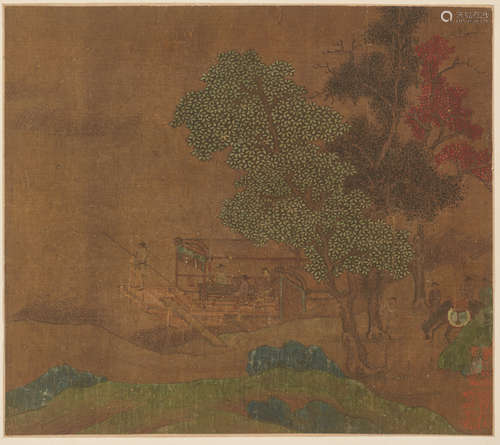 AN ALBUM PAINTING, LIU SONGNIAN (1155-1218), DEPICTING A GATHERING OF SCHOLARS