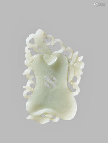 A WHITE JADE ‘GOURD’ PENDANT, QING DYNASTY