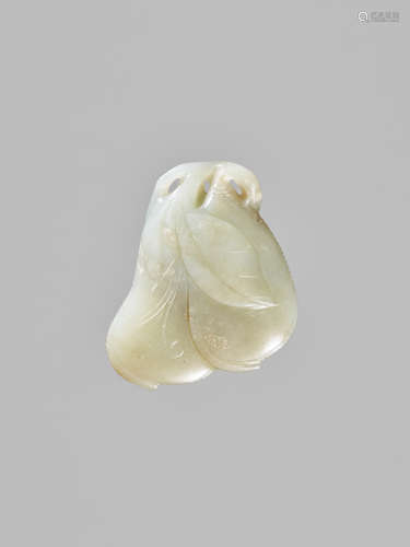 A CELADON JADE ‘DOUBLE GOURD’ PENDANT