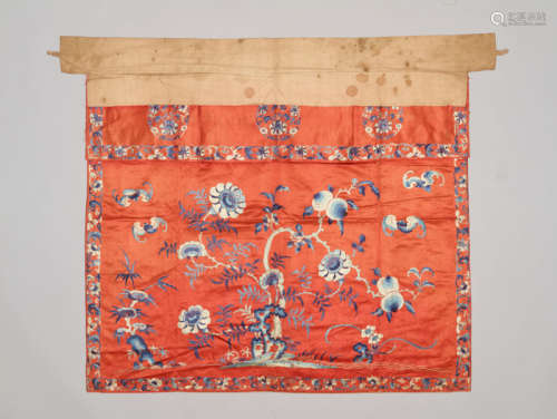 A SIGNED AND DATED EMBROIDERED SILK ALTAR FRONTAL, DAOGUANG
