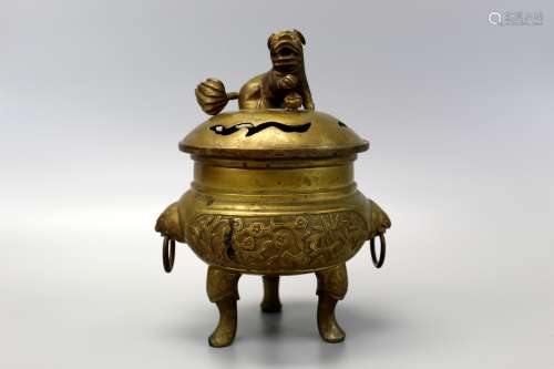 Chinese brass incense burner.