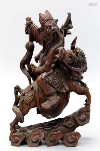 Chinese hardwood statue