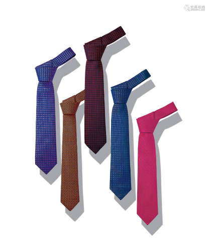 爱马仕 2014-2015 丝质领带 （一组五件）
