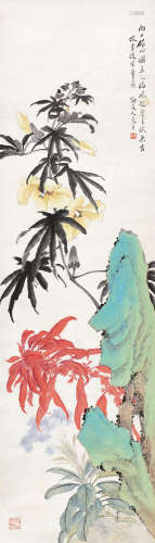 黄山寿（1855～1919） 仿李复堂笔意 立轴 设色纸本