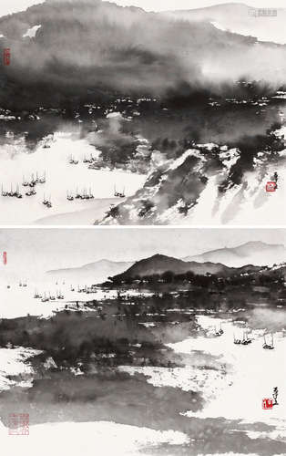 何百里（B.1945） 2013年作 百里香江 镜心 水墨纸本