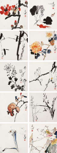 杨善深（1913～2004） 花果杂册 （十帧） 镜心 设色纸本