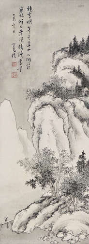 溥儒（1896～1963） 1955年作 积雪明峰色 立轴 水墨绢本