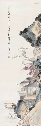 溥儒（1896～1963） 月落空山 立轴 设色纸本