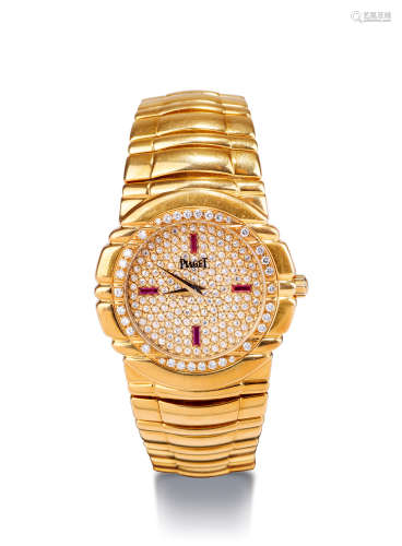 伯爵 精致，黄金镶钻石机械腕表，年份约2000