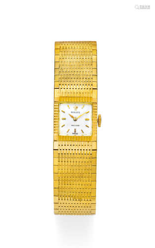 劳力士 精美特别，黄金方形机械链带腕表，「PRECISION」，年份约1970