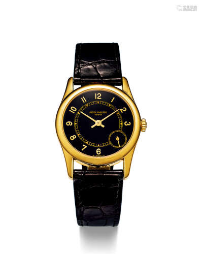 百达翡丽 精致黄金自动上弦腕表，备小秒针，「CALATRAVA」，型号5000J，年份约1995，附原厂证书