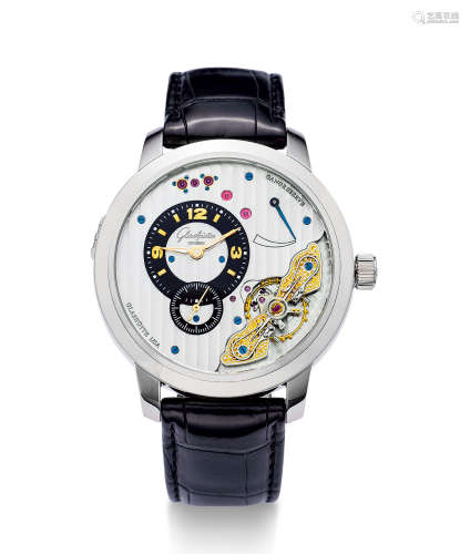 格拉苏蒂 精美，白金半镂空机械腕表，备41小时动力储存显示，「PANOINVERSE XL」，年份约2008，附原厂证书及表盒