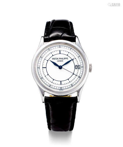 百达翡丽 精致白金自动腕表，备日期显示，「CALATRAVA」，型号5296G，年份约2005，附原厂后补证书