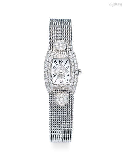 帝后 精致罕有，白金镶钻石女装链带腕表，备珍珠贝母表盘，「FIRST LADY」，年份约1996，附原厂证书