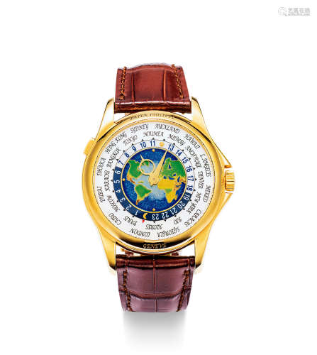 百达翡丽 精致罕有，黄金世界时间自动腕表，备掐丝珐琅表盘，型号5131J，年份约2013