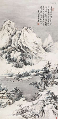 楼辛壶（1881～1950） 初雪 立轴 设色纸本