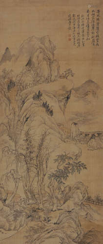 恽寿平（1633～1690） 翠削秋岩 立轴 设色绢本