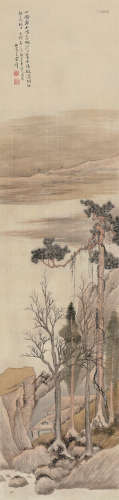 吴穀祥（1848～1903） 1879年作 仿古山水 立轴 设色绢本