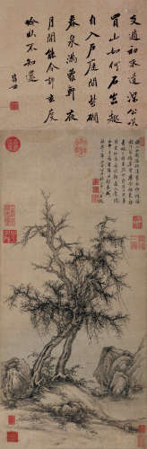 王绂（1362～1416） 1404年作 古木竹石 镜心 水墨纸本