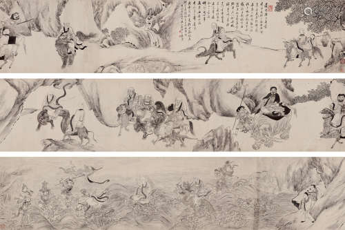 汤贻汾（1778～1853） 绘画 手卷 水墨纸本