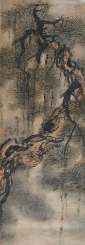 高凤翰（1683～1749） 古木流泉 立轴 设色纸本