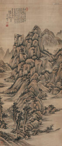 王原祁（1642～1715）（传） 仿董源笔意 立轴 设色绢本