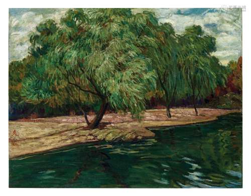 张充仁（1907～1998） 1940年代作 树林 油彩 画布