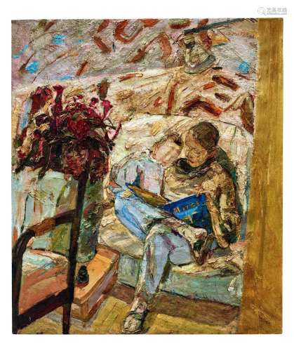 阎平（B.1956） 1995年作 母与子 油彩 画布
