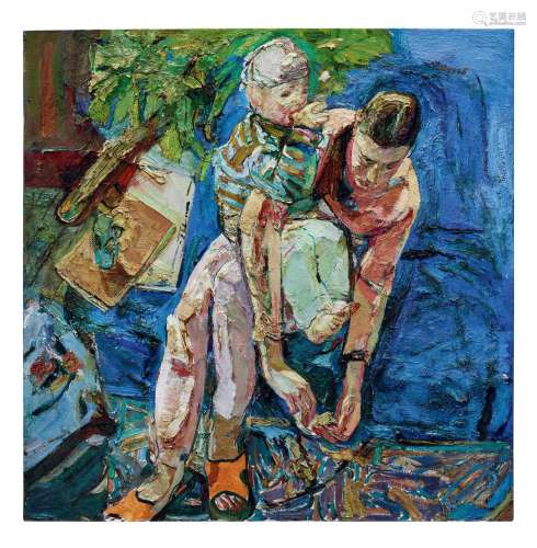 阎平（B.1956） 1995年作 母与子 油彩 画布