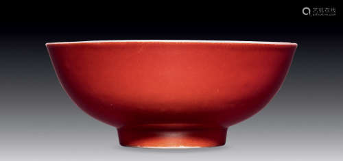 清康熙 矾红小碗