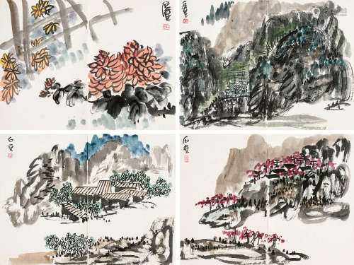 陈子庄（1913～1976） 山水 册页 （十一开） 纸本