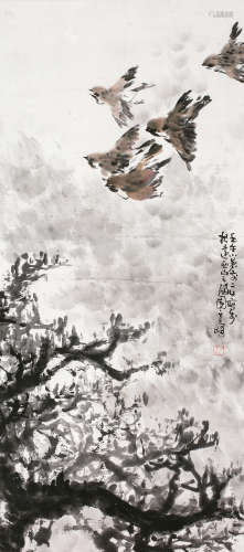 孙其峰（b.1920） 2002年作 花鸟 立轴 纸本