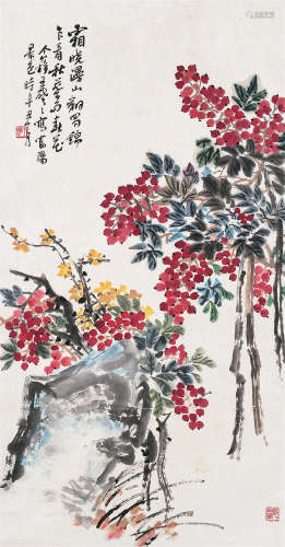 王个簃（1897～1988） 1961年作 花卉 立轴 纸本
