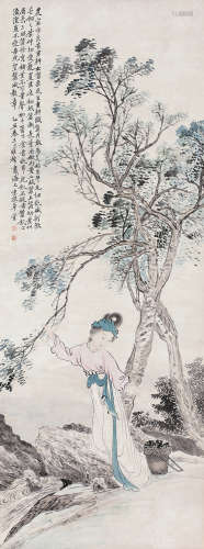 潘振墉（1852～1921） 仕女 立轴 纸本
